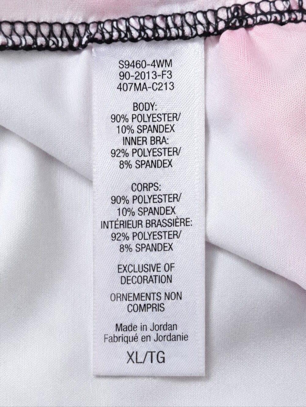 Champion C9 Women's XL Athletic Tank Top Pink Black Abstract Print Built-In Bra - Picture 5 of 6
